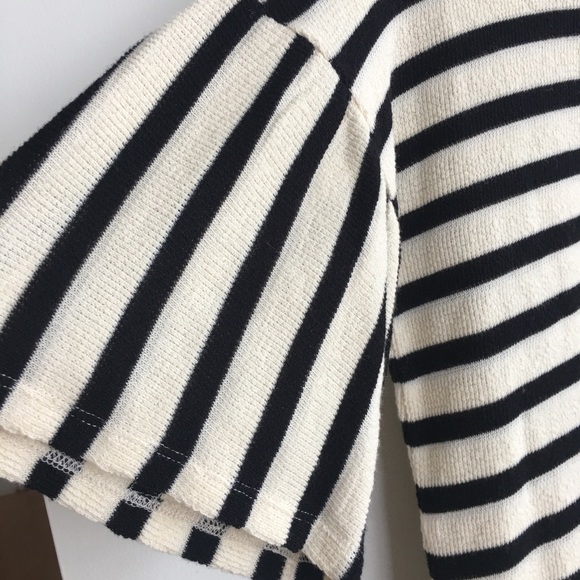 Madewell: Black/Cream Striped Bell Short Sleeve - Picture 3 of 7